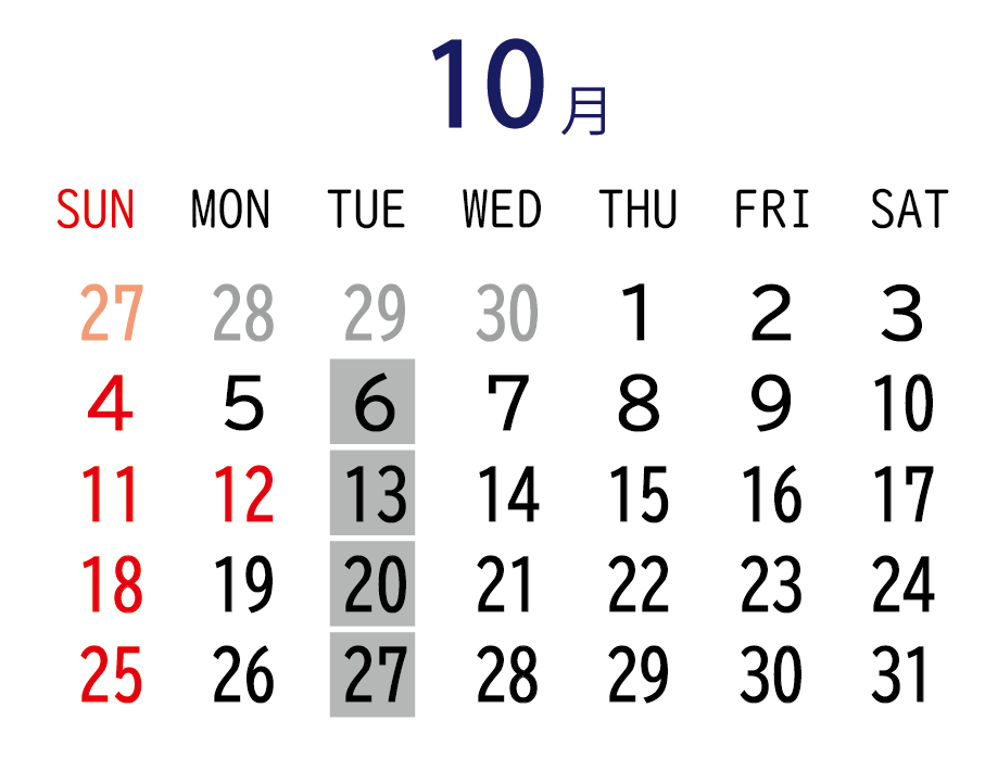 2026年09月カレンダー