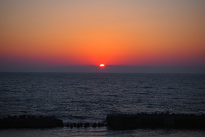 写真：厚田からの夕日