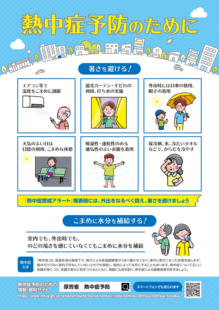 熱中症予防のリーフレット表面