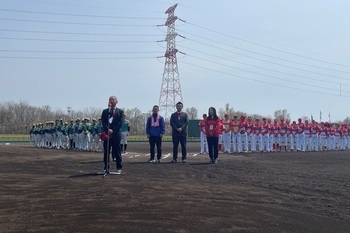 2026北海道フロンティアリーグ開幕セレモニー挨拶写真