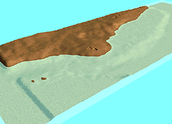 砂丘地形と旧河川復元図（海水面2m上昇）